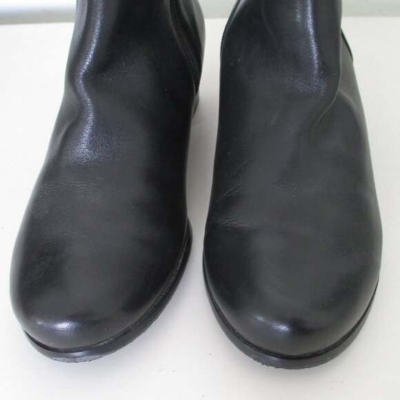 Trotters Womens Black Leather Side Zip Ankle Bootie w/ 1.5" Heel NWOB - Size 8W - Picture 6 of 9